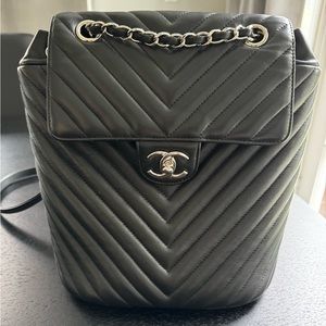 Chanel Small Urban Spirit Backpack Black Chevron